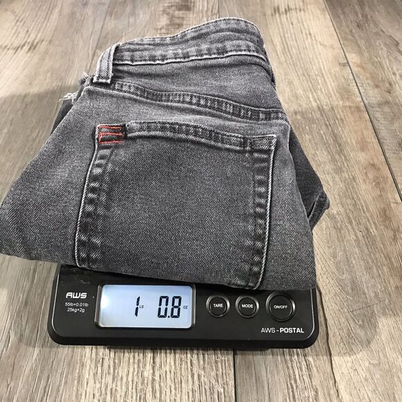 BDG Womens Jeans Black Denim Crop Kick Straight Stretch Raw Hem Med Wash Sz 26 - Picture 12 of 12